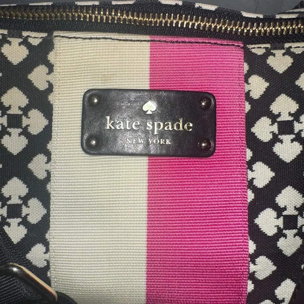 Kate Spade Adaira Diaper Bag or Tote with Pink Stripe EUC